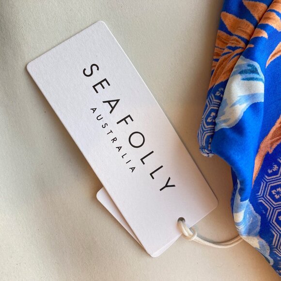 Seafolly Eden DD Fixed Triangle Bikini Top 8 Azure NWT - Picture 3 of 9